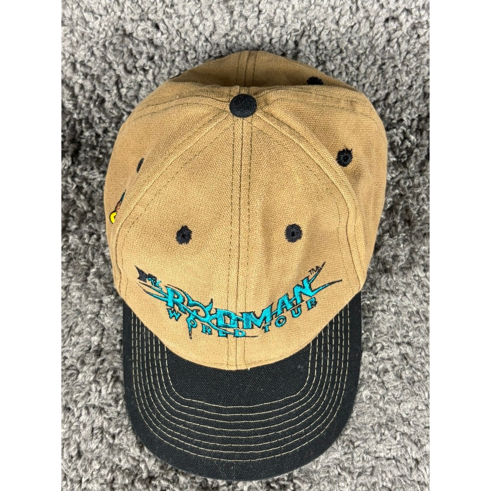Vintage 1996 MTV Dennis Rodman World Tour Hat Top of the World Tan Strapback Cap - Picture 6 of 8